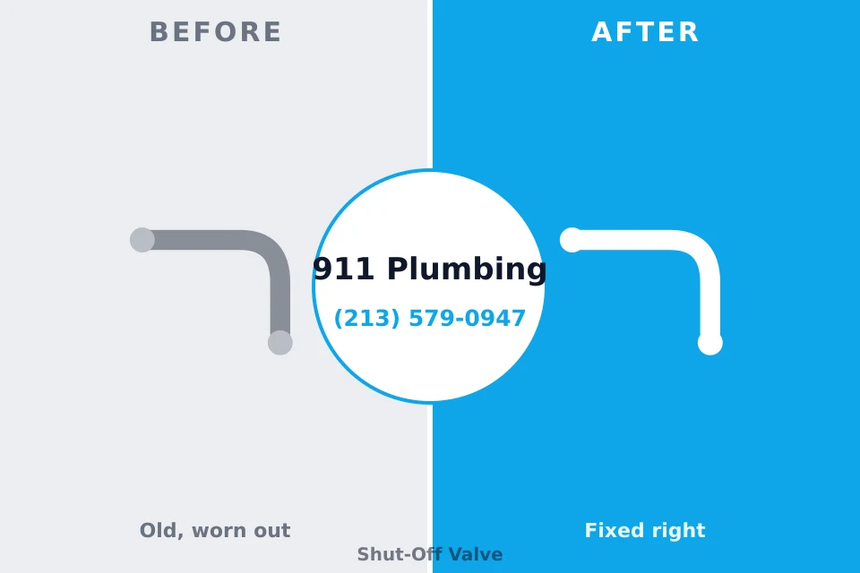 Before and after: plumbing repair Guilford Center, CT